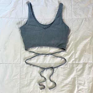 Hollister Blue Ribbed Crop Top